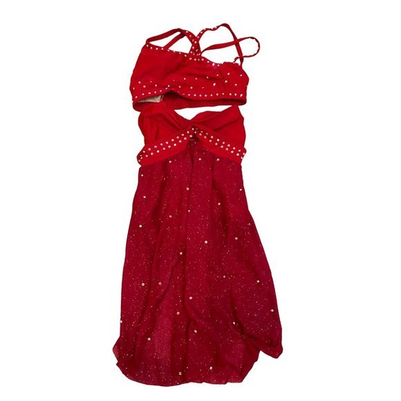 Double Platinum Other - Double Platinum Dance Costume Red Set Girls, Custom Bedazzled Like New Condition